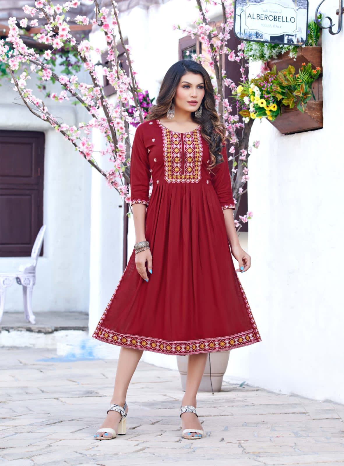 Tips And Tops Nyra Ethnic Wear Wholesale Anarkali Kurti Catalog
